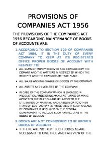 Provisions of Companies Act 1956 Final