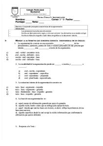 Prueba Unidad Uno TERCERO Medio