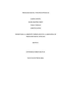 Psicologia Social y Politicas Publicas