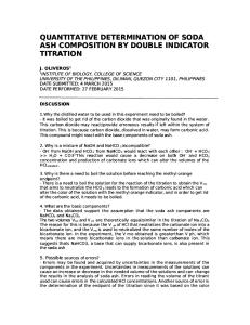 Quantitative Determination of Soda Ash Composition by Double Indicator Titration