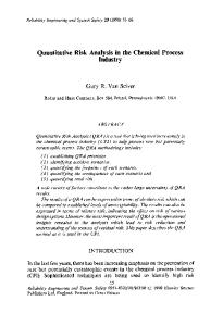 Quantitative Risk Analysis in the Chemical Process Industry