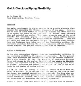 Quick Check on Piping Flexibility