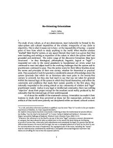 Re Orienting Orientalism