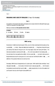Reading and Use of English FCE