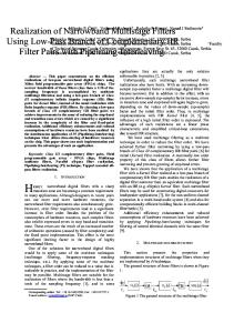 Realization of Narrowband Multistage Filters Using Low-Pass Branch of Complementary IIR Filter Pairs with Pipelining-Interleaving