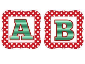 Red Polka Christmas Letters