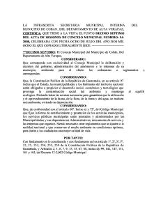 Reglamento de construcción Coban publicado 19 Agosto 2008