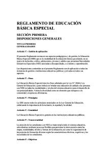 REGLAMENTO DE EDUCACIÓN BÁSICA ESPECIAL