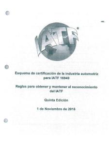 Reglas Para Obtener y Mantener El Reconocimiento de La IATF 5ta Edicion