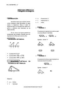 Relaciones Métricas en Triángulos Rectángulos