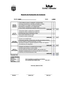 Reporte de Conducta 2011