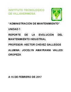 REPORTE DE LA EVOLUCION DEL MANTENIMIENTO INDUSTRIAL.docx