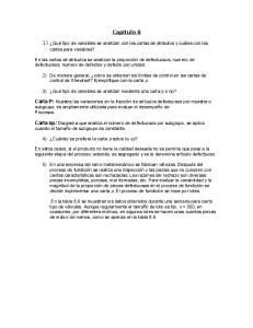 Resolución del Capitulo 8 De Control Estadístico de calidad y Seis Sigma de Humbero Gutierrez - UAP 2015