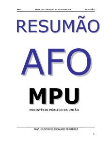 RESUMÃO AFO - MPU
