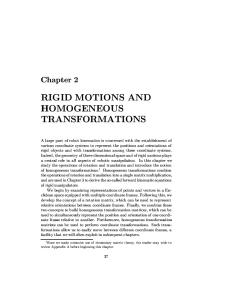Rigid Motion and Homogeneous Transformations