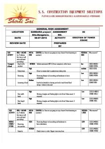 Risk Assesment of Tower Crane