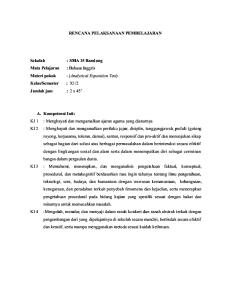 RPP Analytical Exposition Text MIA_IIS Kurikulum 2013