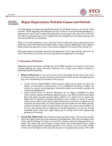 Rupee Depreciation- Probable Causes and Outlook