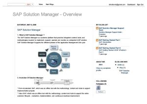 SAP Solution Manager - Overview