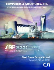 SAP2000 v17 - Steel Frame Design - EC-3-2005