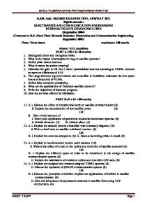 SATELLITE COMMUNICATION PREVIOUS YEARS QUESTION PAPERS