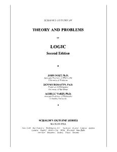 (Schaum )John Nolt, Dennis Rohatyn, Achille Varzi-Schaum's Outline of Logic-McGraw-Hill (1998 )