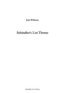 Schindler's List Theme - Score and Parts