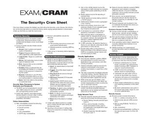 Security+ Cram Sheet