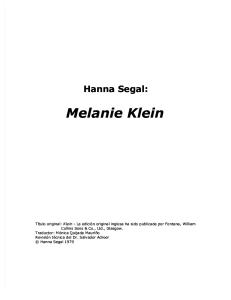 Segal Hanna - Melanie Klein