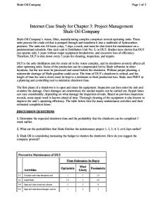 Shale Oil Company Case Study