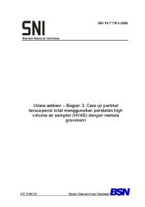 SNI 19-7119.3-2005 (TSP Gravimetri - Ambien)