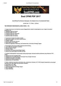 Soal CPNS PDF 2017 Download Gratis