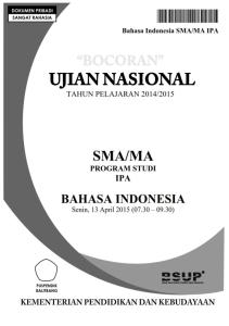 Soal UN Bahasa Indonesia SMA 2015