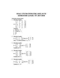 Soal Uts Matematika Kelas Xi Semester Ganjil 2017-2018