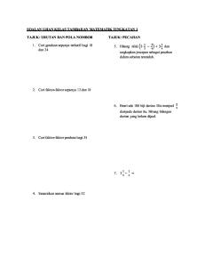 Soalan Ujian Kelas Tambahan Matematik Tingkatan 1