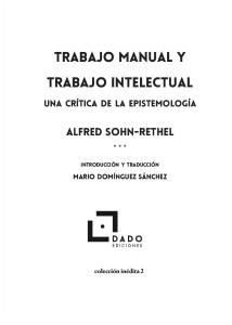 Sohn-Rethel, A. - Trabajo manual y Trabajo intelectual. Introducción