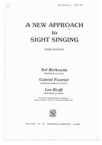 Sol Berkowitz - 1986 - A New Approach to Sight Singing - 3rd Ed. - 0. Introduction