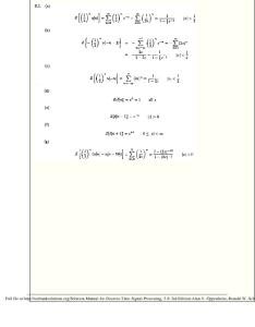 Solution Manual for Discrete Time Signal Processing, 3 E 3rd Edition Alan v. Oppenheim, Ronald W. Schafer
