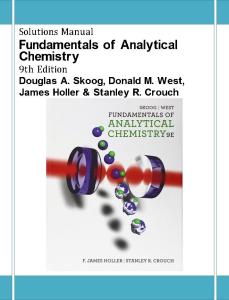 Solutions Manual Fundamentals of Analytical Chemistry 9th Edition