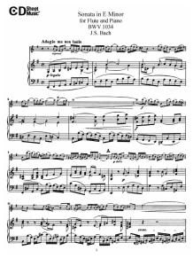 Sonata in E Minor for Flute and Piano BWV 1034