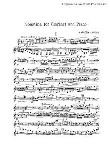 Sonatina for Clarinet With Piano Malcolm Arnold PDF