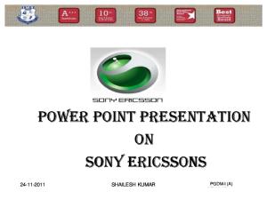 Sony Ericsson Ppt