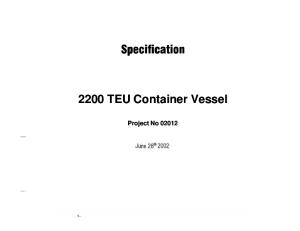 Specification of 2200 TEU container vessel
