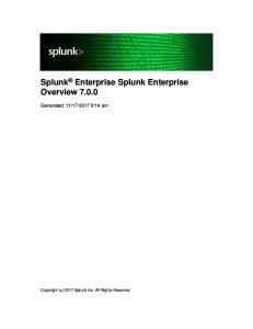 Splunk-7.0.0-Overview - Splunk Enterprise Overview