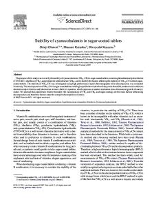 Stability of cyanocobalamine in sugar coated tablets