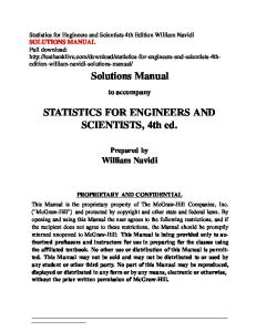 Statistics for Engineers and Scientists 4th Edition William Navidi Solutions Manual