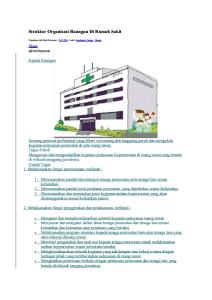 Struktur Organisasi Ruangan Di Rumah Sakit