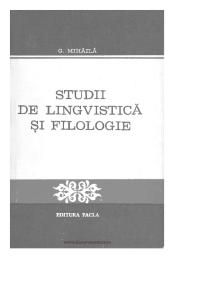 Studii de lingvistică şi filologie