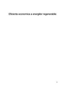 Studiul Eficientei Economice - Energii Regenerabile