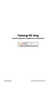 Tamang OC Lang - A Newbie's Guide to Car Care Maintenance Version 2